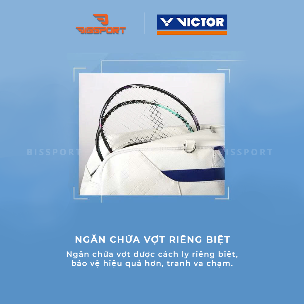 Túi Cầu Lông Victor 5618A Trắng Chính Hãng - Thiết Kế Hiện Đại, Sức Chứa Rộng Rãi - Bền Bỉ - Tiện Lợi - Nhẹ
